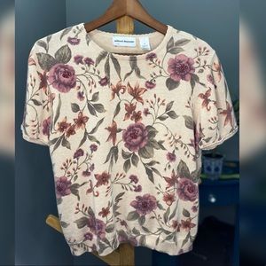 Alfred Dunner Floral Vintage Sweater Shirt SZ M